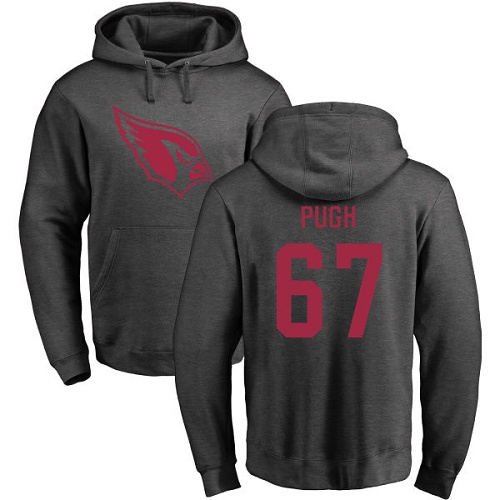 Arizona Cardinals Men Ash Justin Pugh One Color NFL Football 67 Pullover Hoodie Sweatshirts